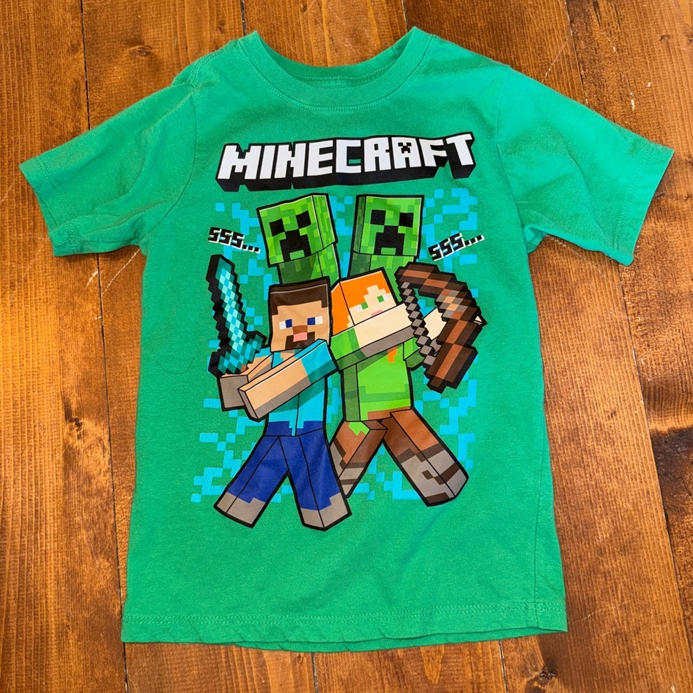 MINECRAFT Green Kids T-Shirt